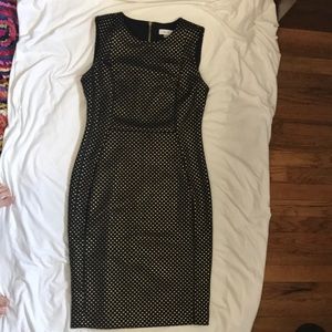 Calvin Klein black dress with gold squares
